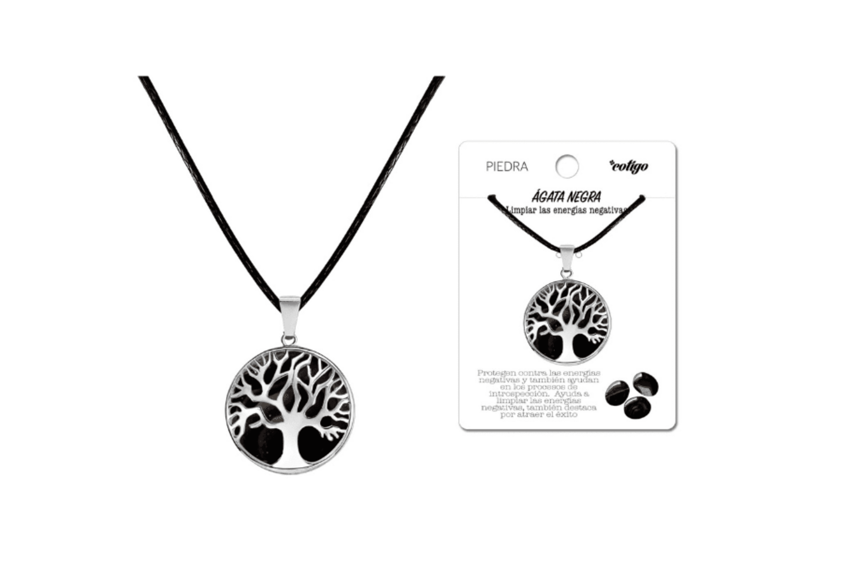 Colgante Árbol de la vida Ágata Negra - 1